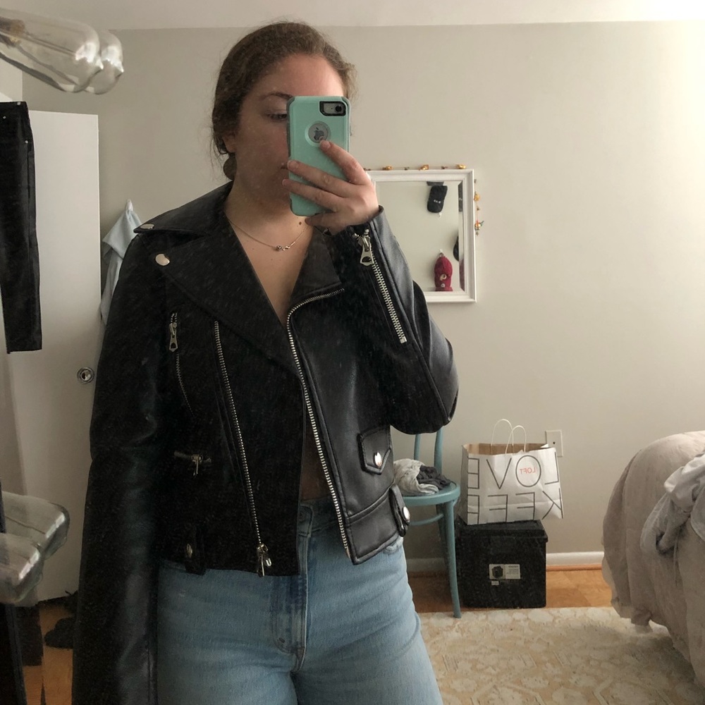 NOIZE Black Faux Leather Jacket